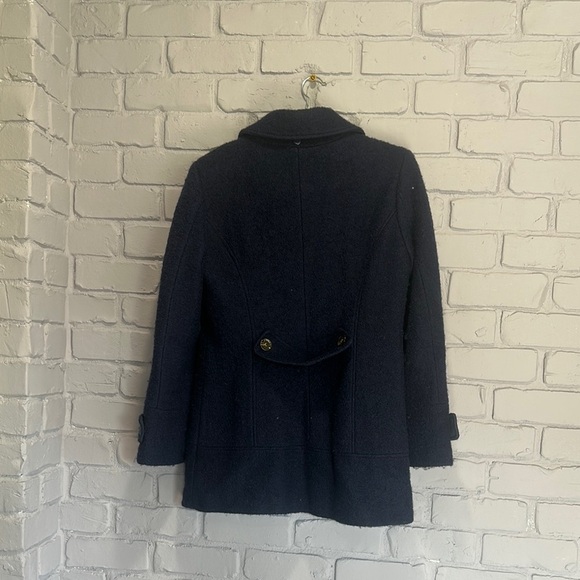 NWOT Calvin Klein Blue Pea Coat Timeless Wool Design size 8 - Picture 4 of 9